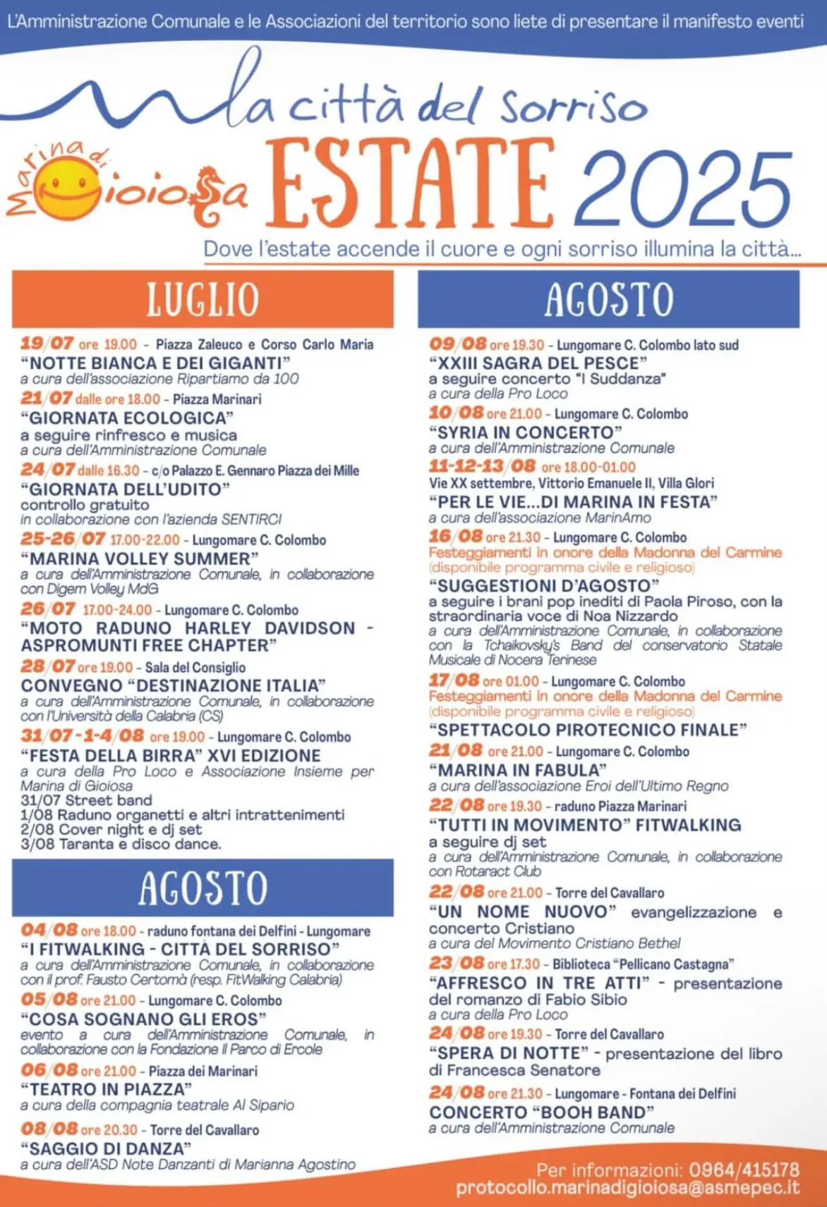 Calendario eventi Estate a Marina di Gioiosa Ionica