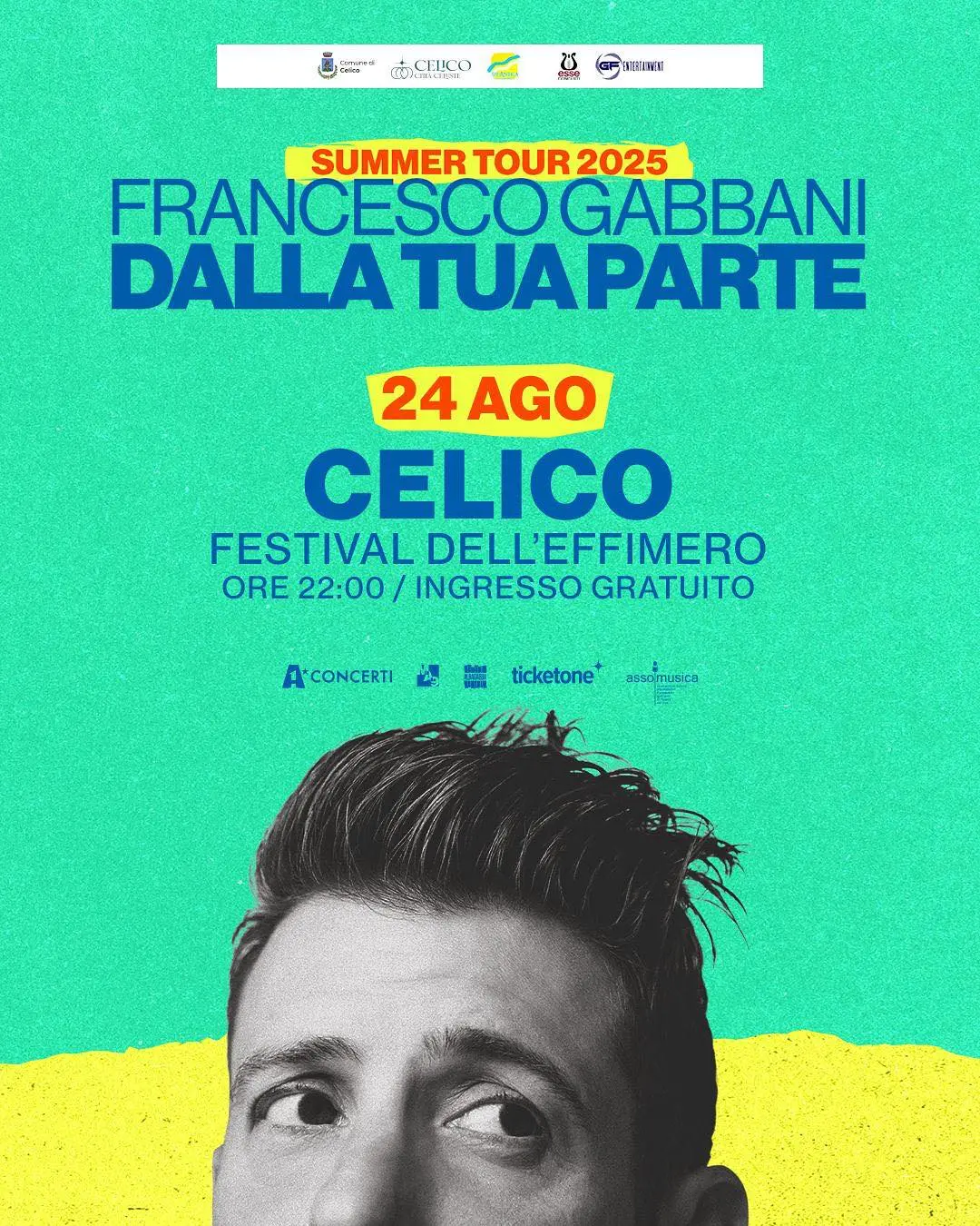 Locandina evento Francesco Gabbani in concerto