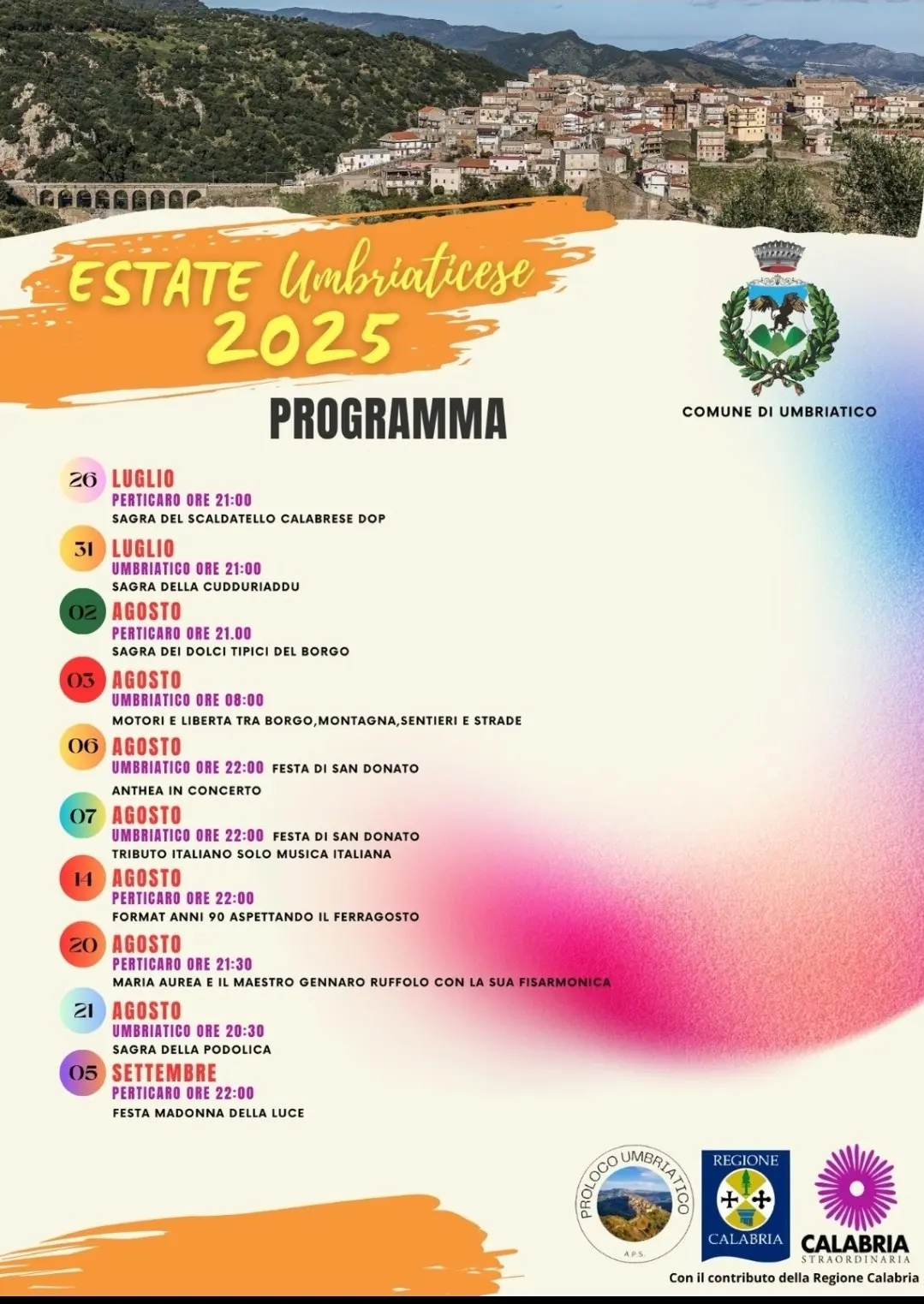 Calendario eventi Estate ad Umbriatico
