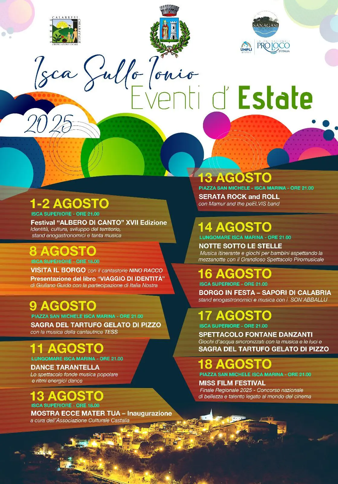 Calendario eventi Estate ad Isca sullo Ionio