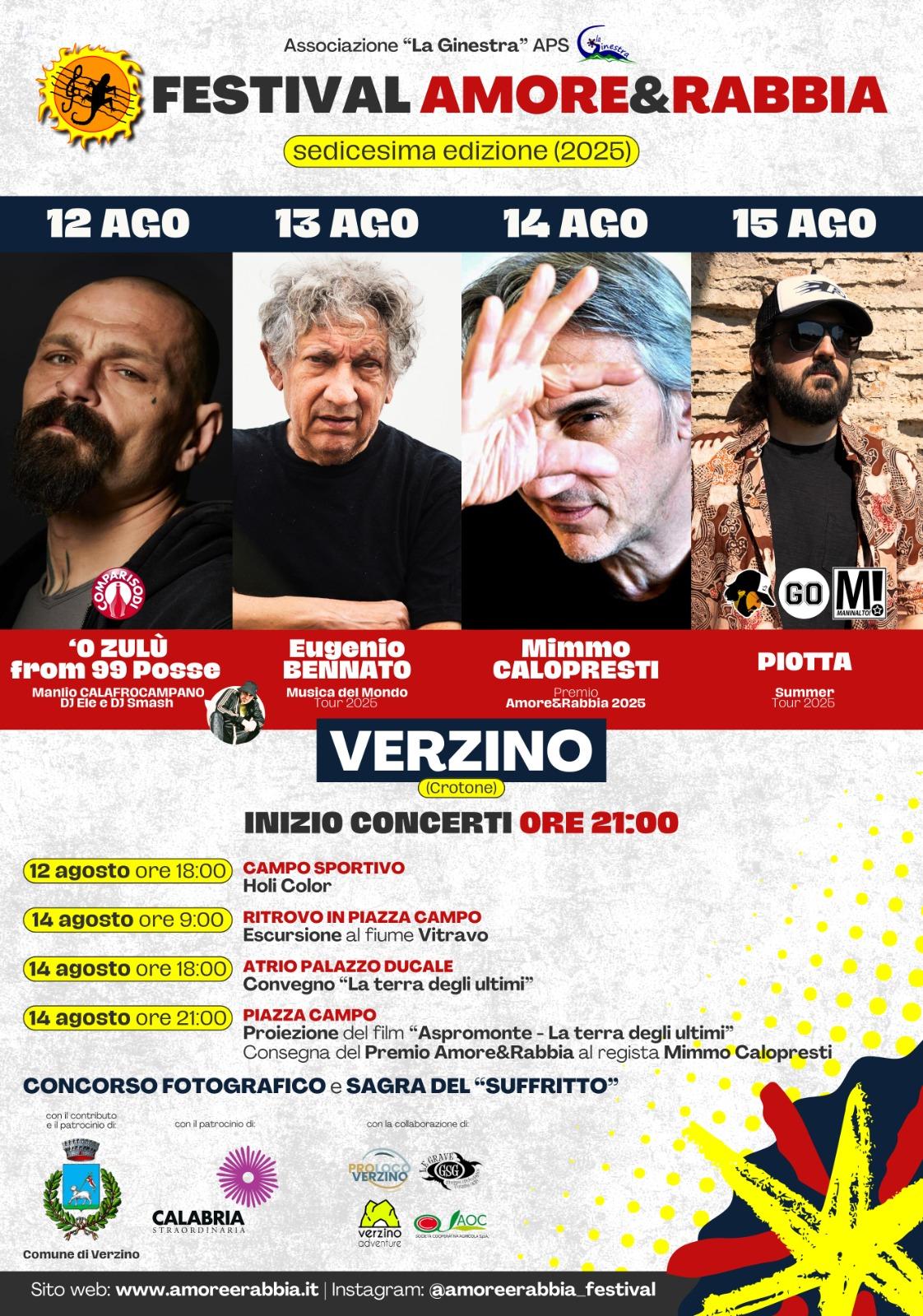 Locandina evento Festival amore e rabbia