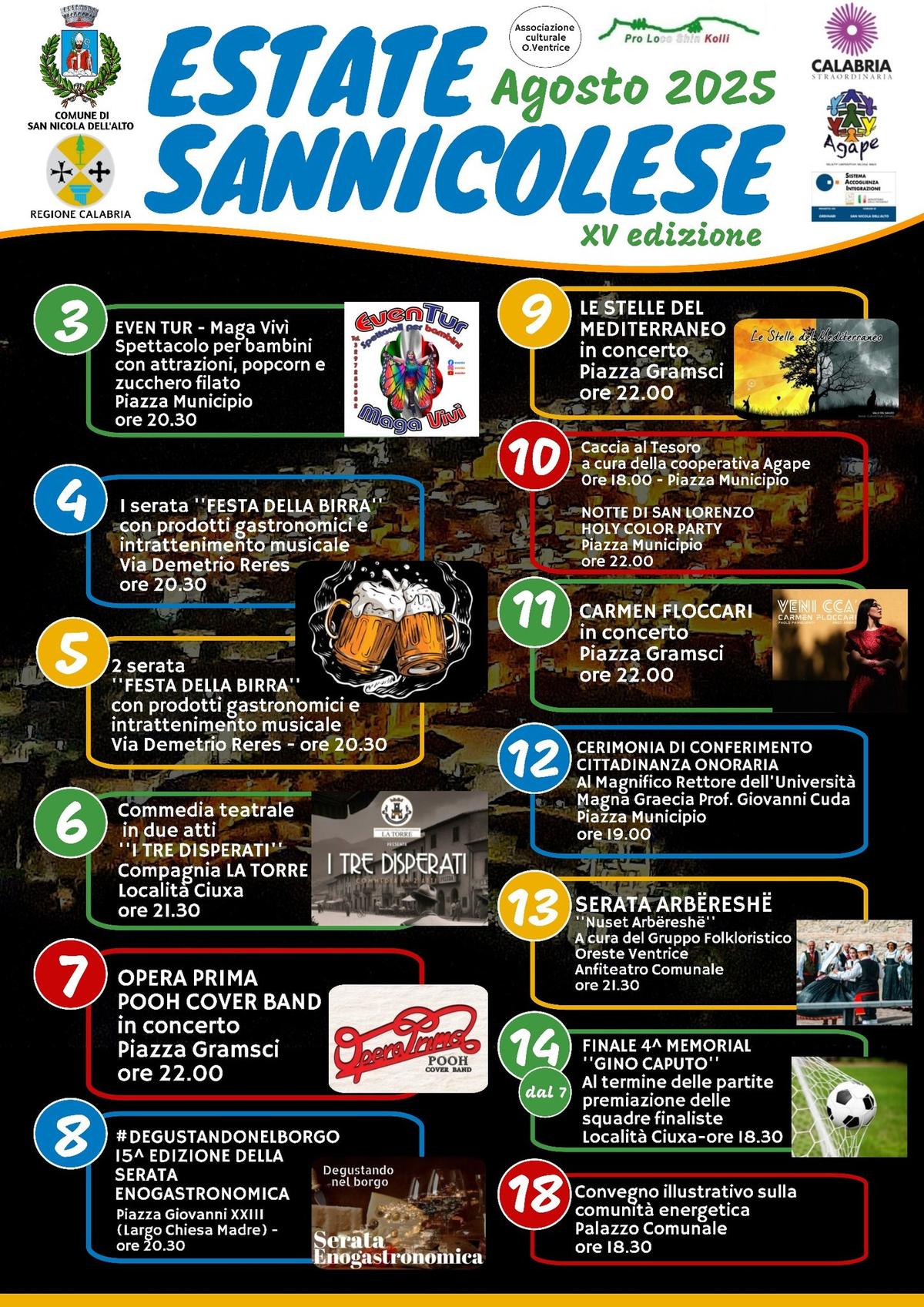 Calendario eventi Estate a San Nicola dell'Alto