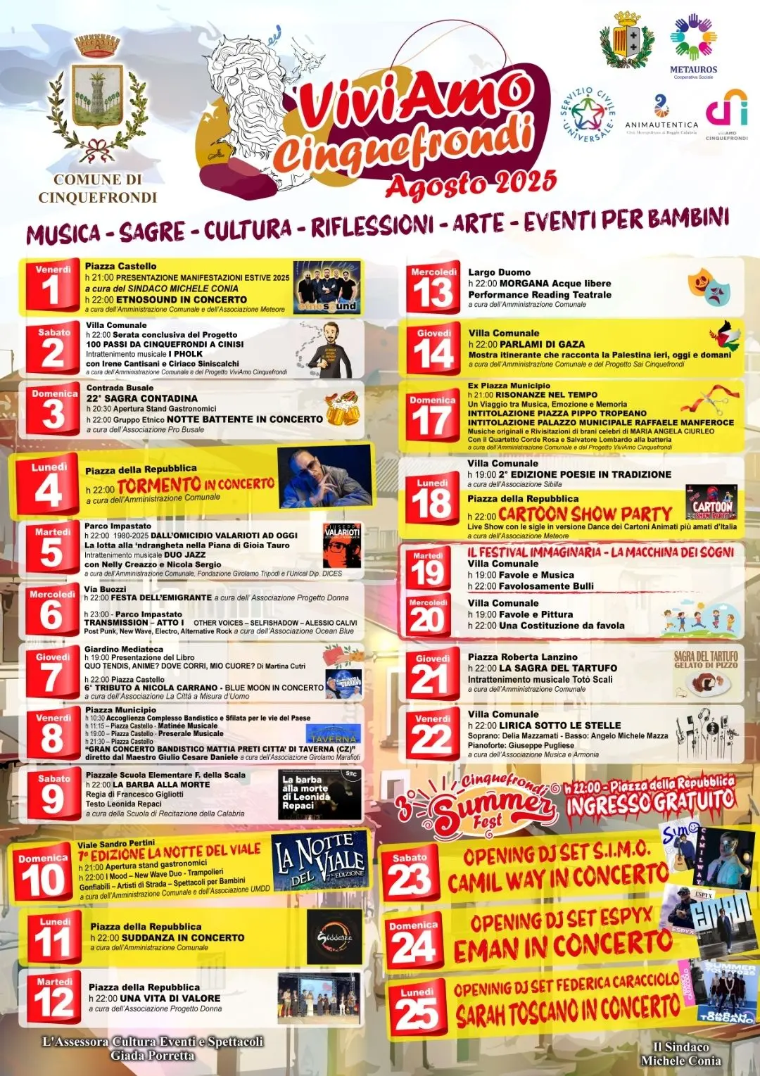 Calendario eventi Estate a Cinquefrondi