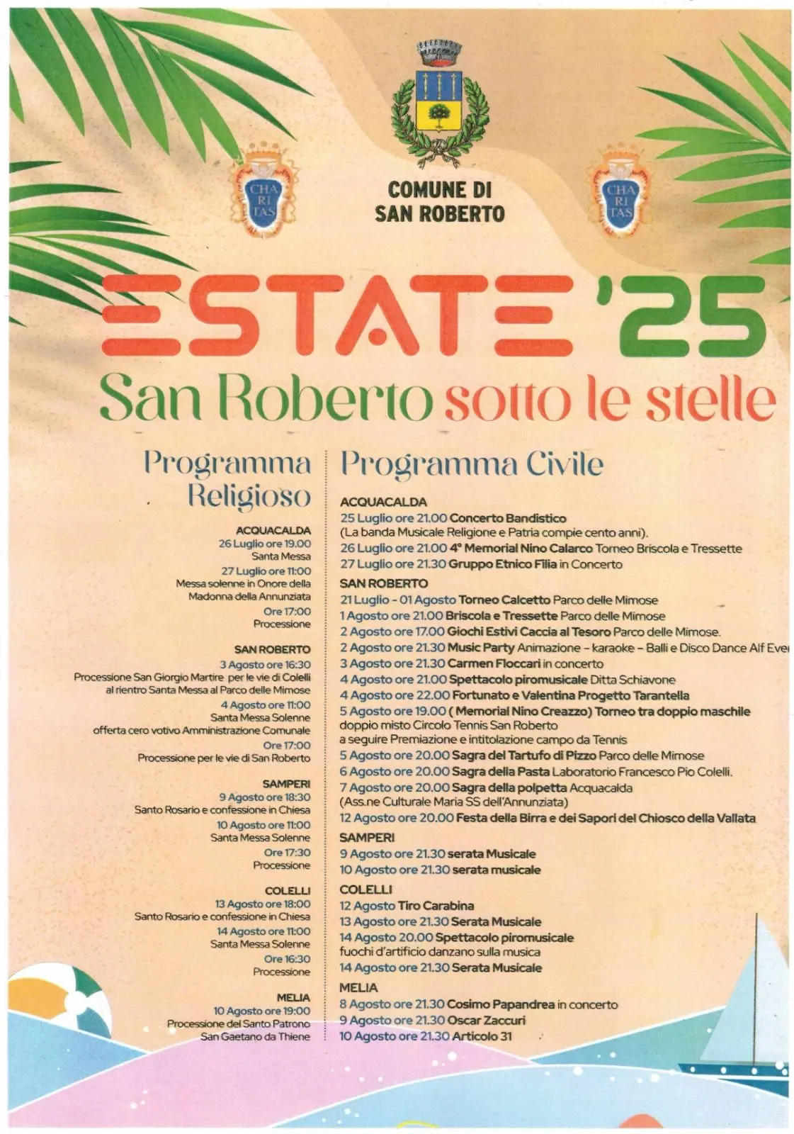 Calendario eventi Estate a San Roberto