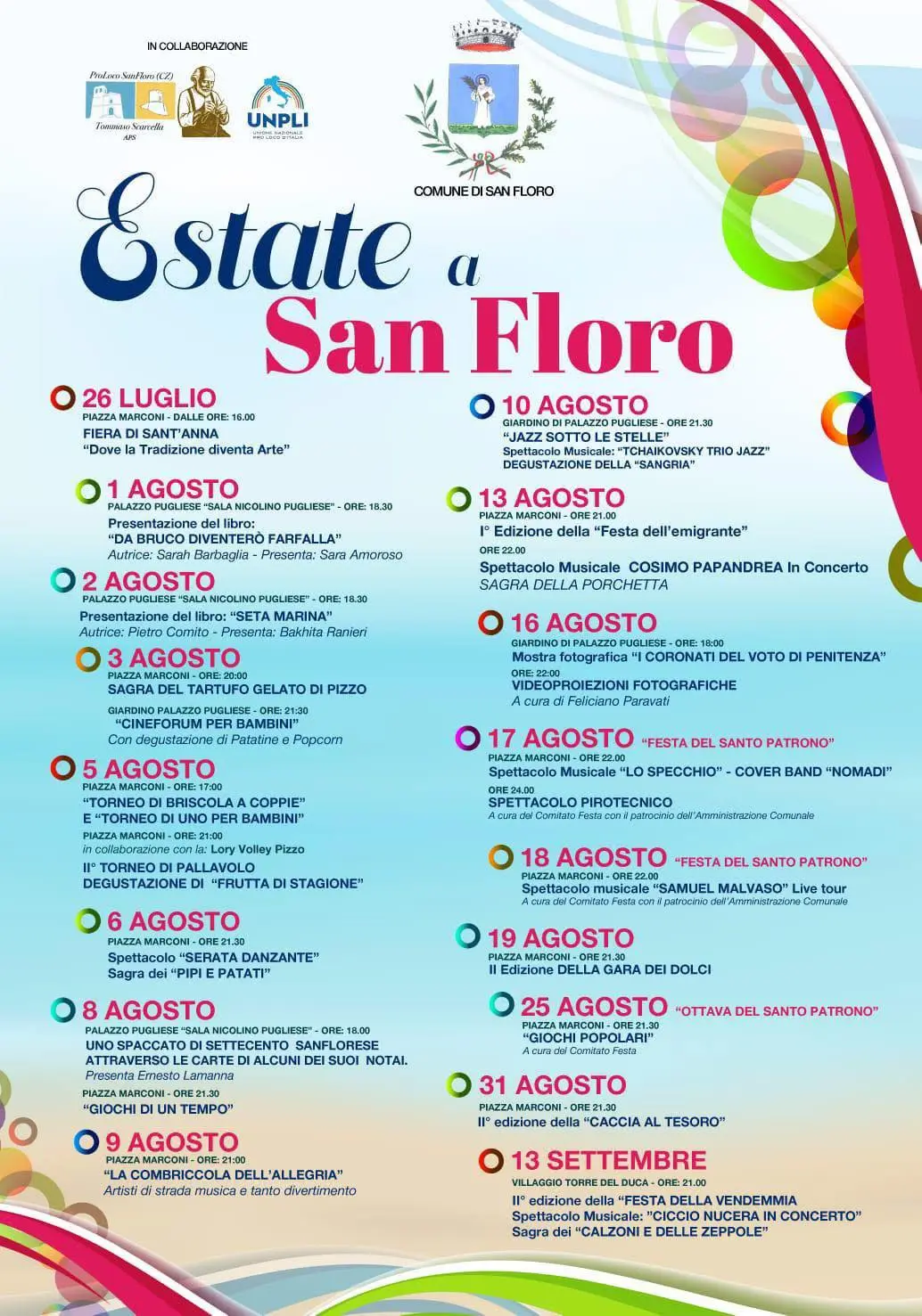 Calendario eventi Estate a San Floro