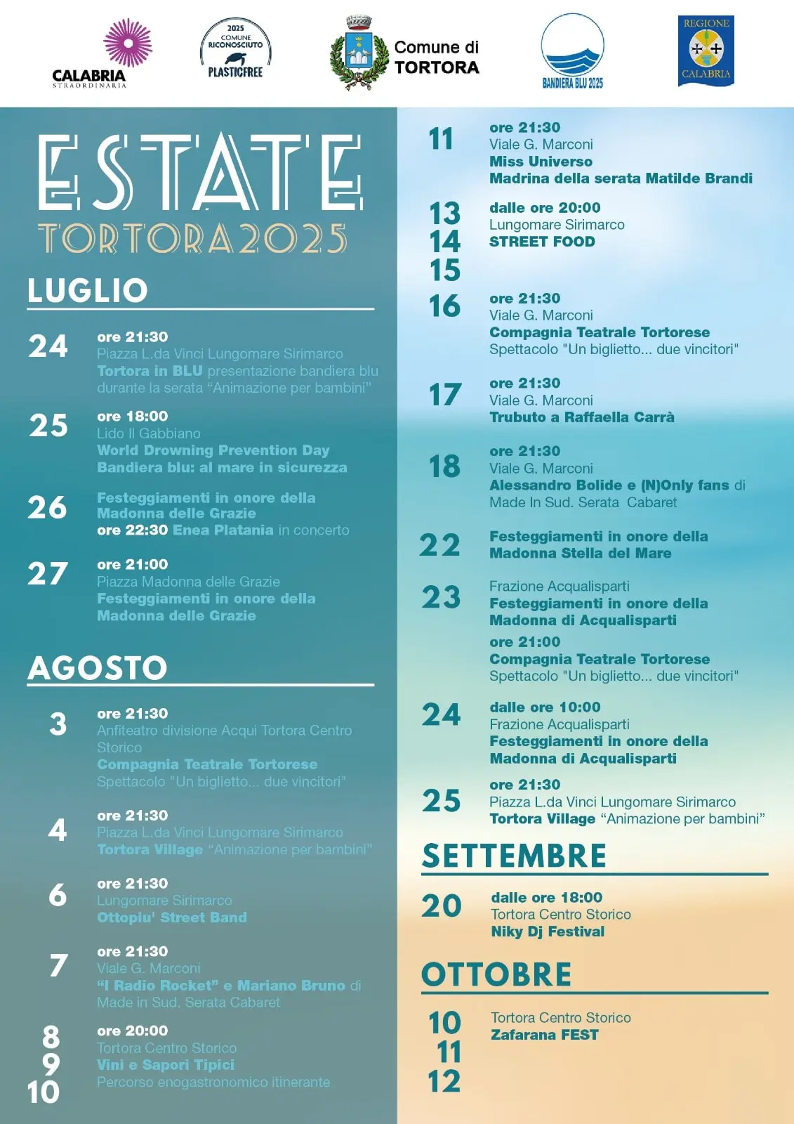 Calendario eventi Estate a Tortora
