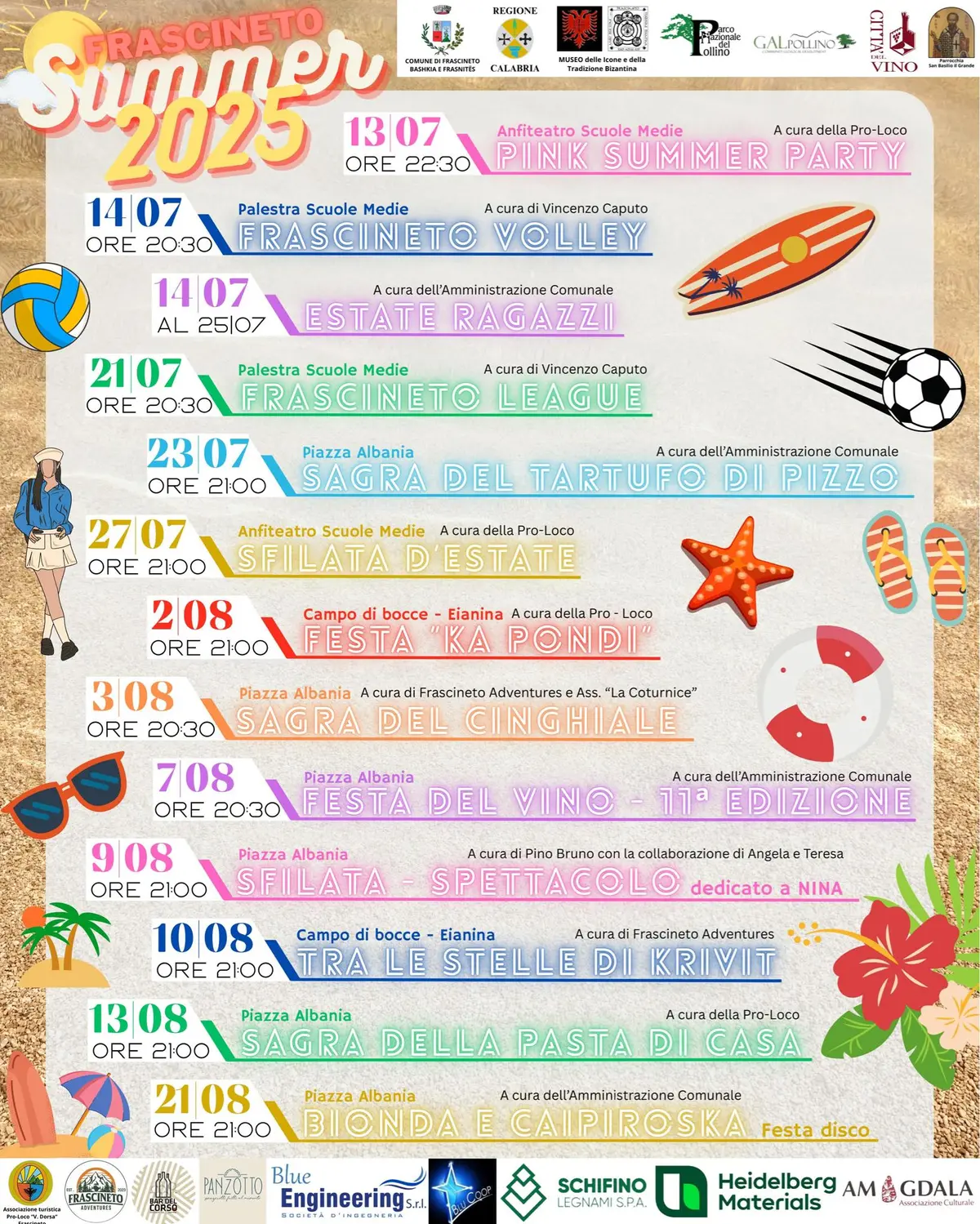 Calendario eventi Estate a Frascineto