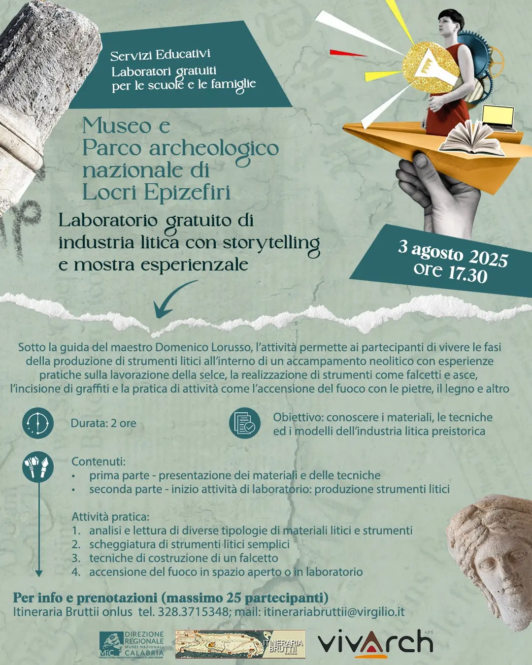 Locandina laboratorio gratuito di industria litica