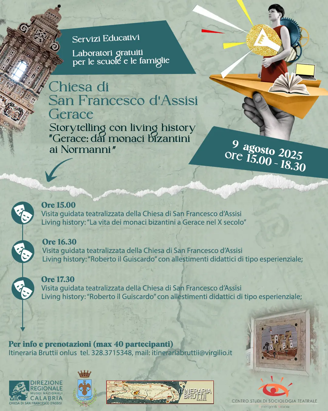 Locandina evento Gerace dai monaci bizantini ai Normanni 9 agosto 2025
