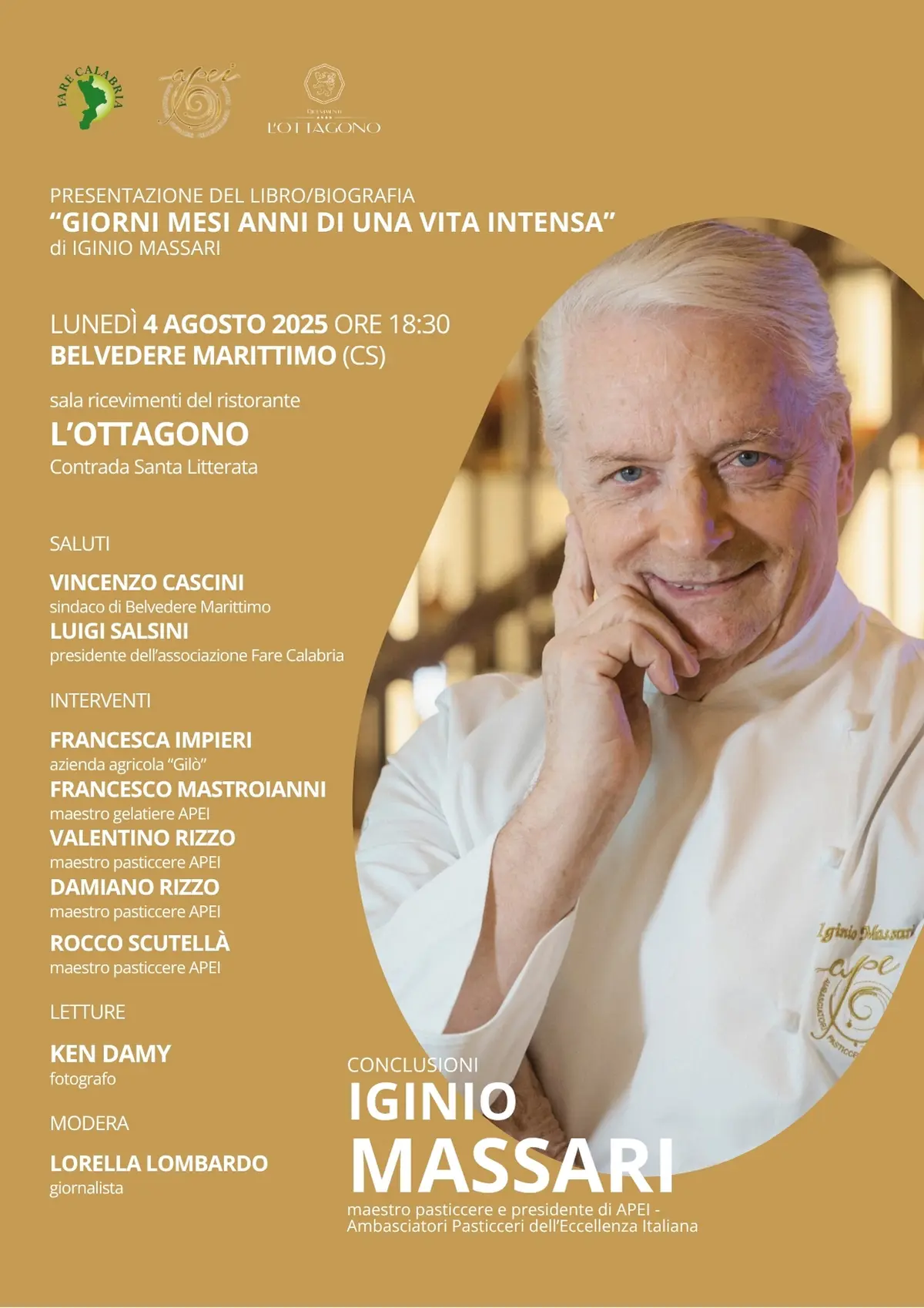 Locandina evento Incontro con Iginio Massari