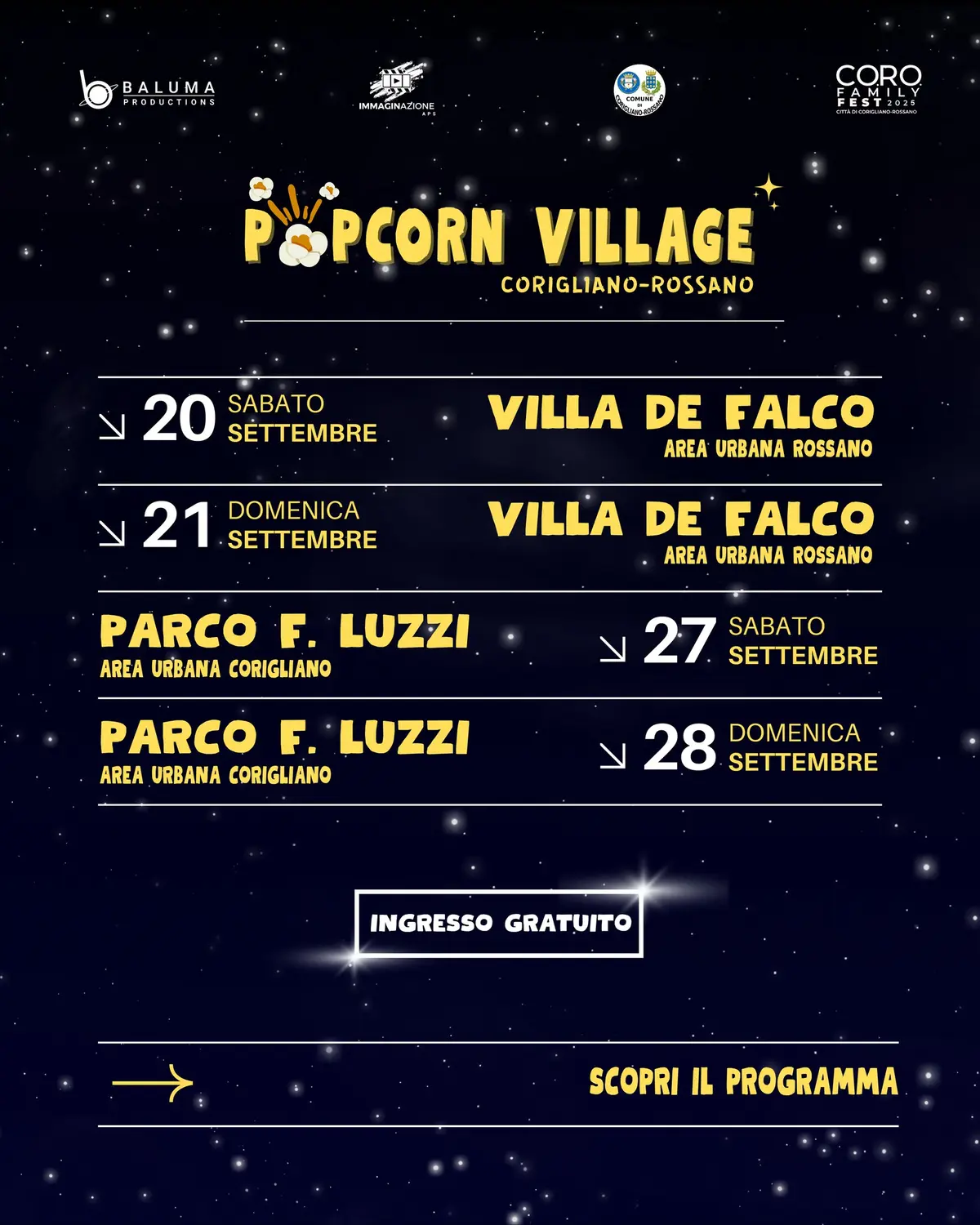 Locandina evento Popcorn village
