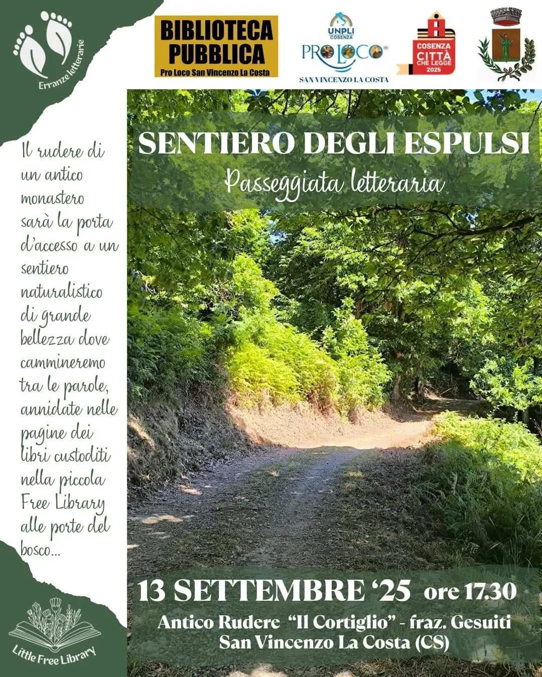 Locandina evento Passeggiata letteraria