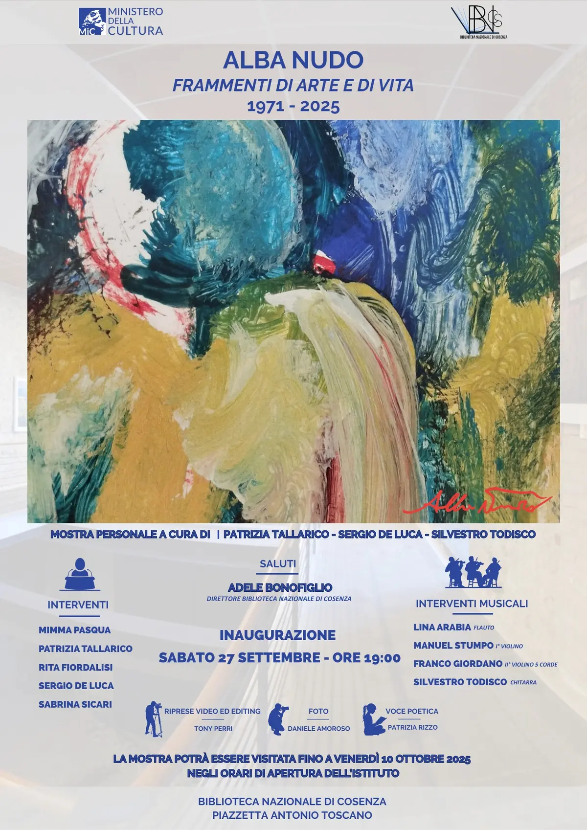 Locandina mostra Frammenti di arte e di vita