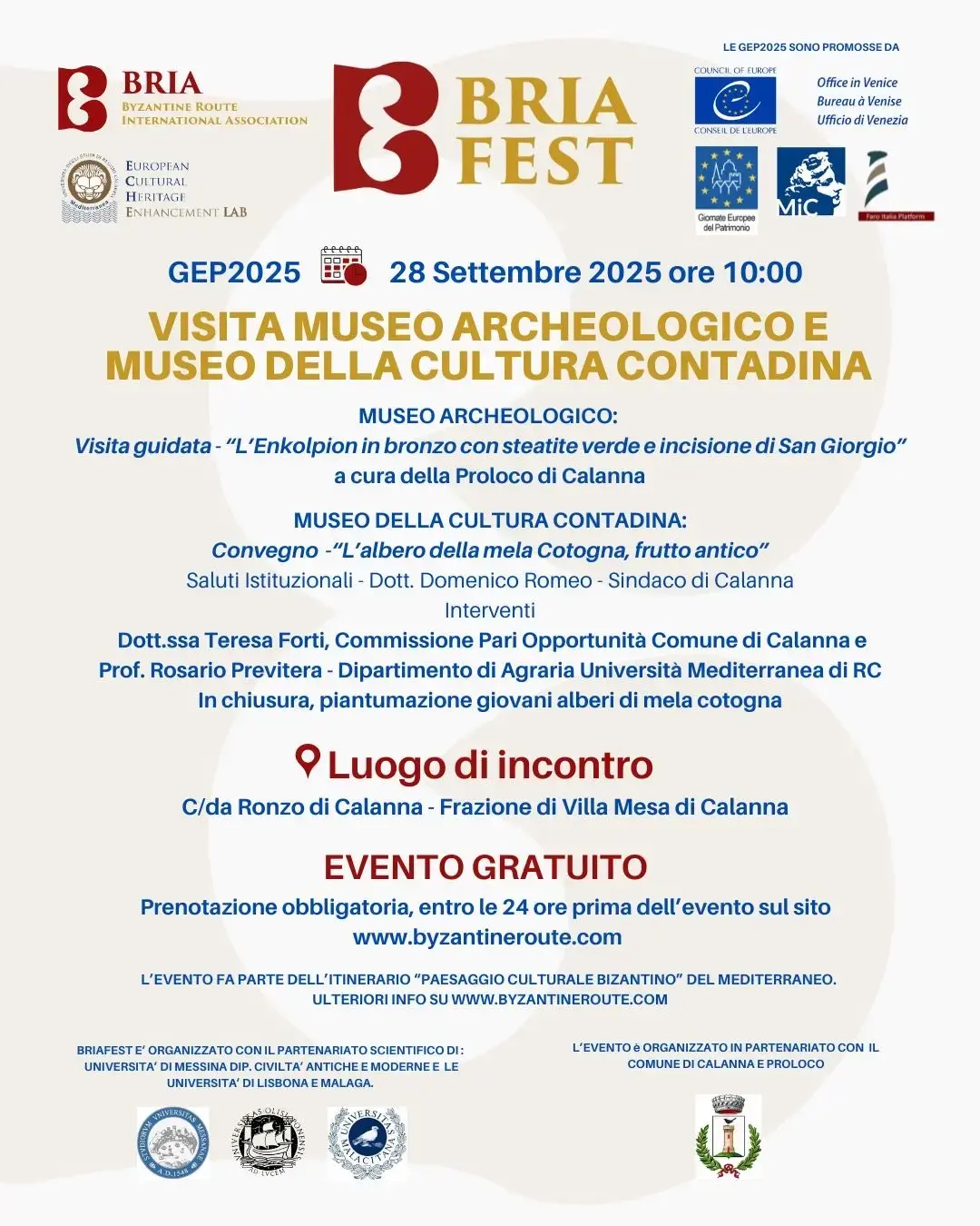 Locandina evento Bria Fest Calanna