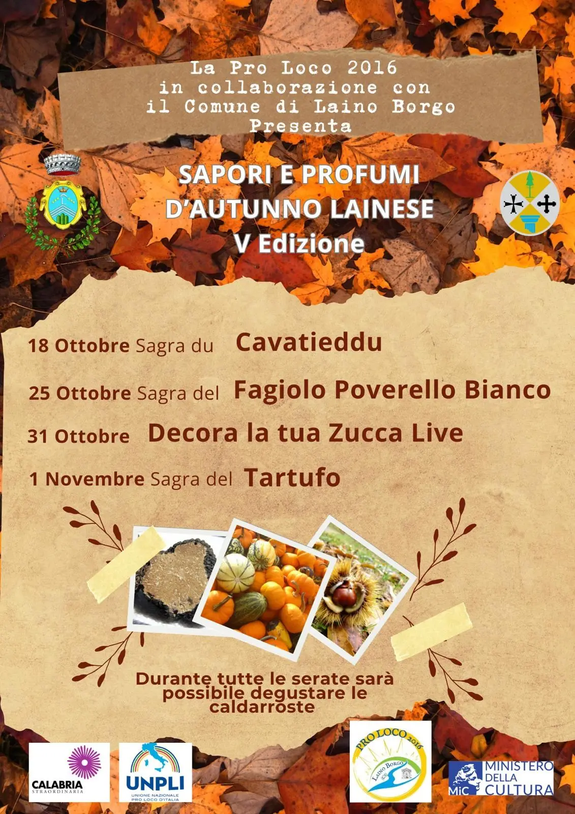 Locandina evento Sapori e profumi di autunno Laino