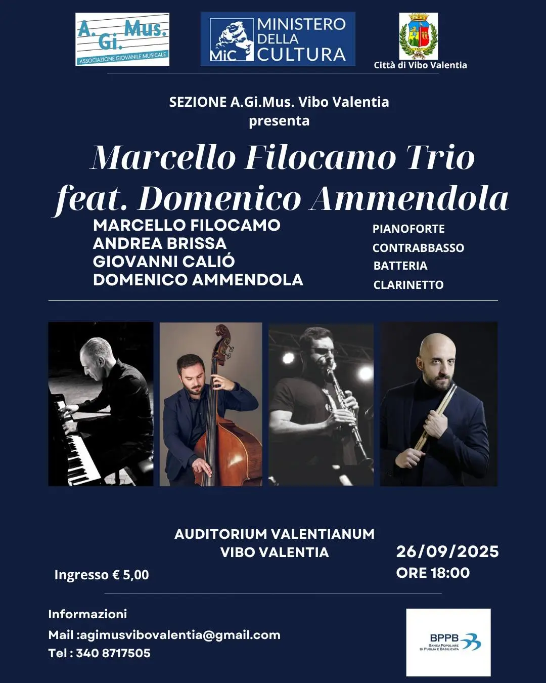 Locandina evento Marcello Filocamo Trio