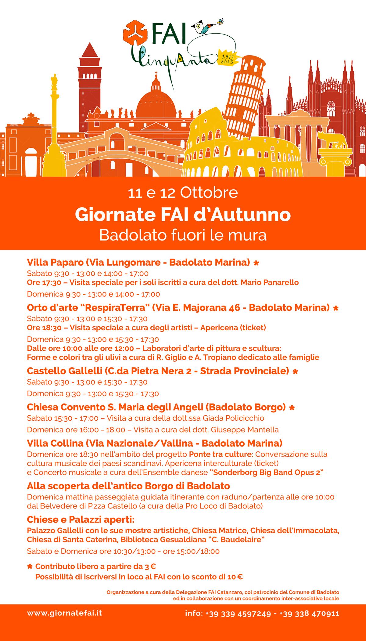Locandina evento Giornate FAI d'Autunno Badolato