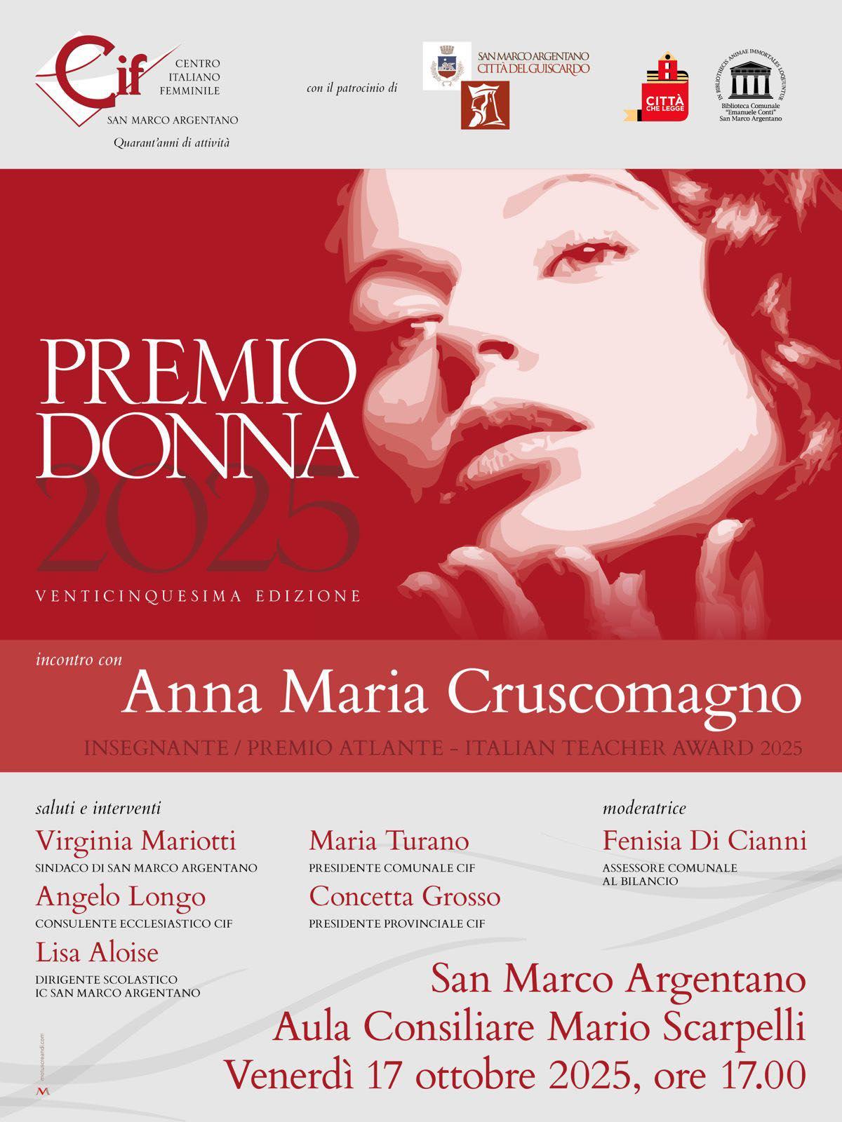 Locandina evento Premio Donna