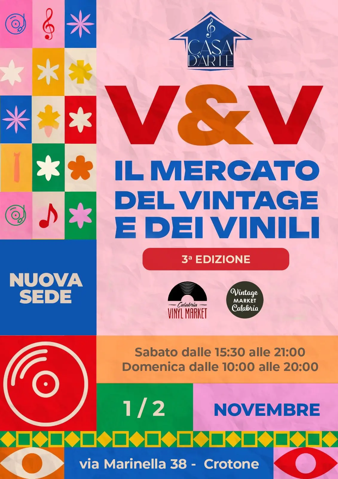 Locandina evento Vinyl e vintage market
