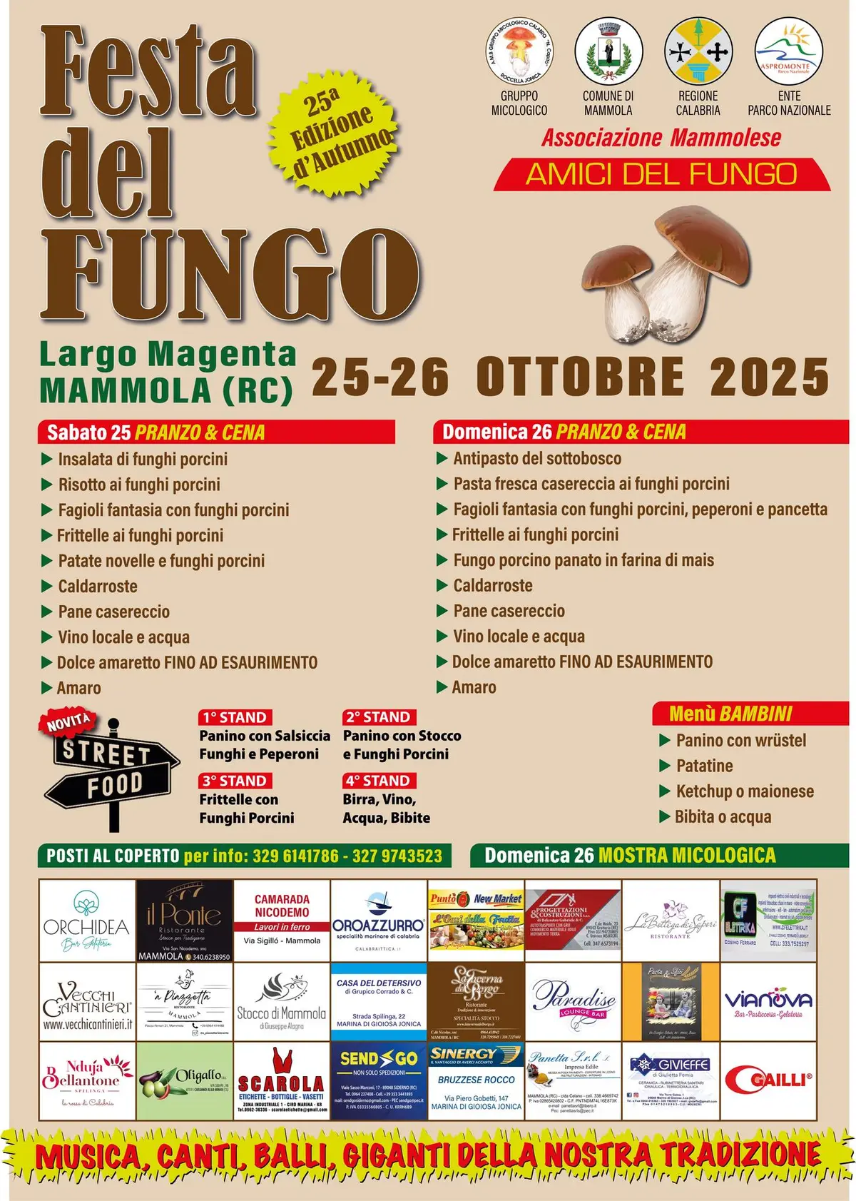 Locandina evento Festa del Fungo Mammola