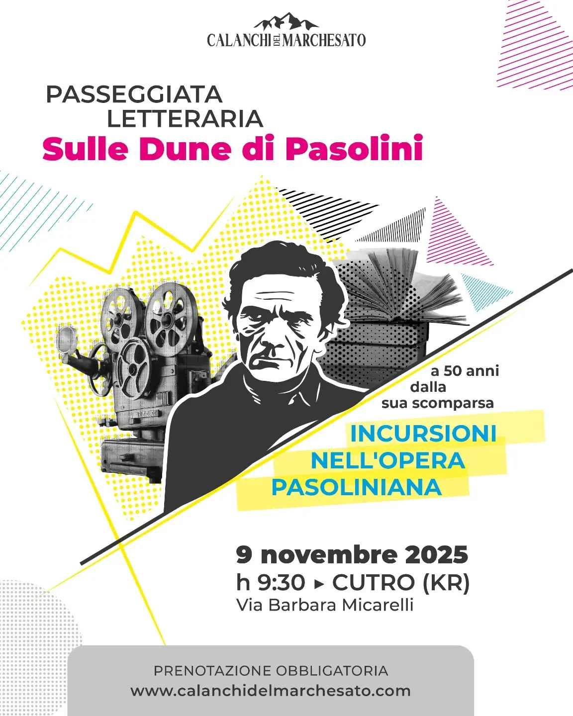 Locandina evento Sulle dune di Pasolini