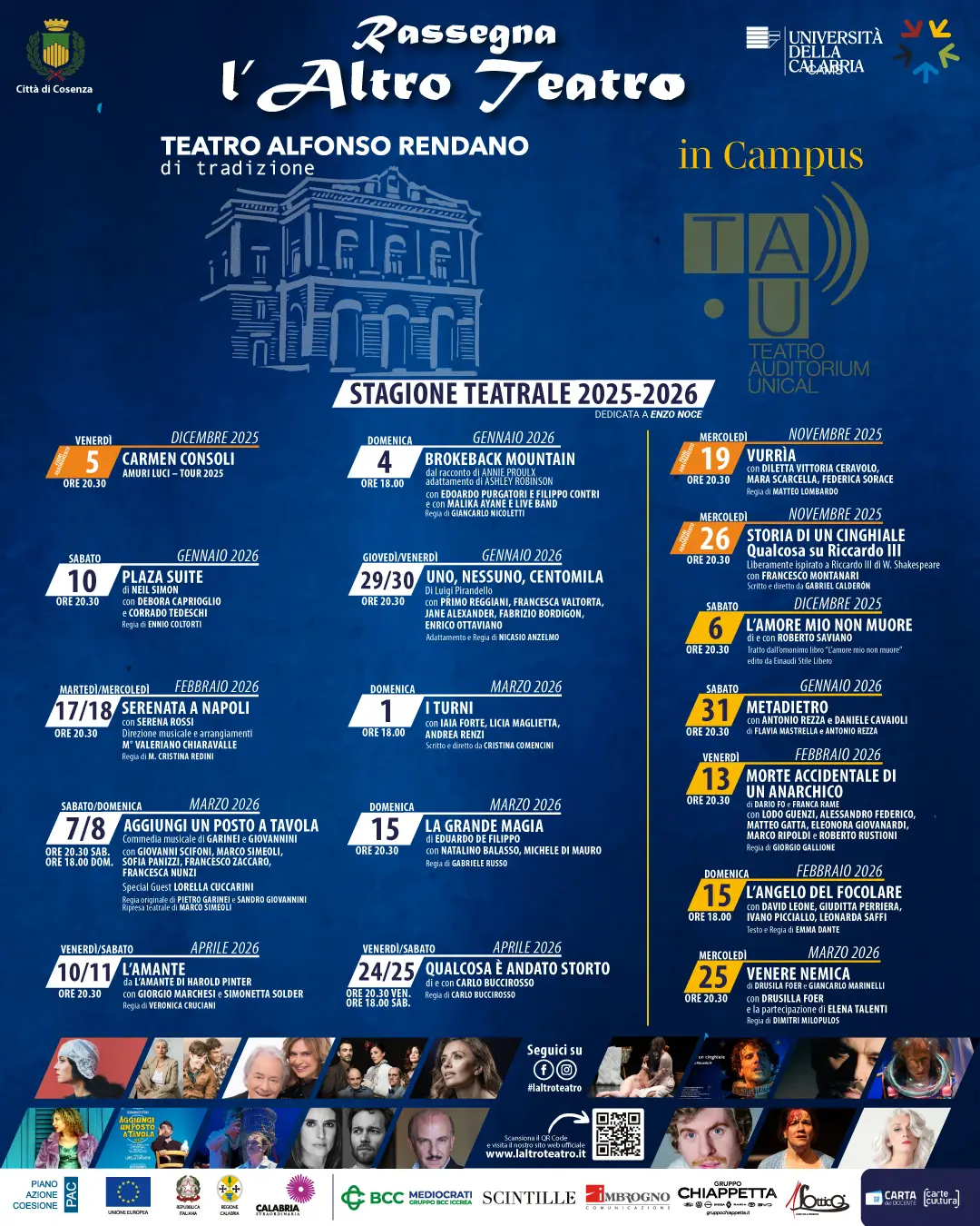 Locandina evento Rassegna teatrale Cosenza