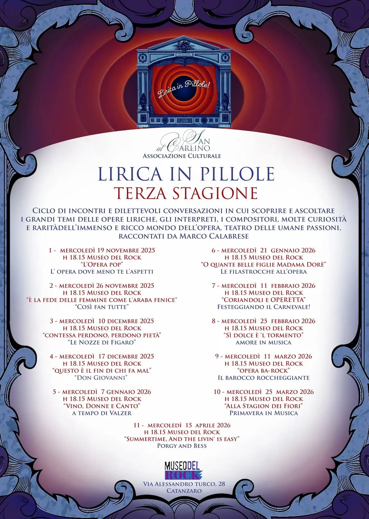 Locandina evento Lirica in pillole