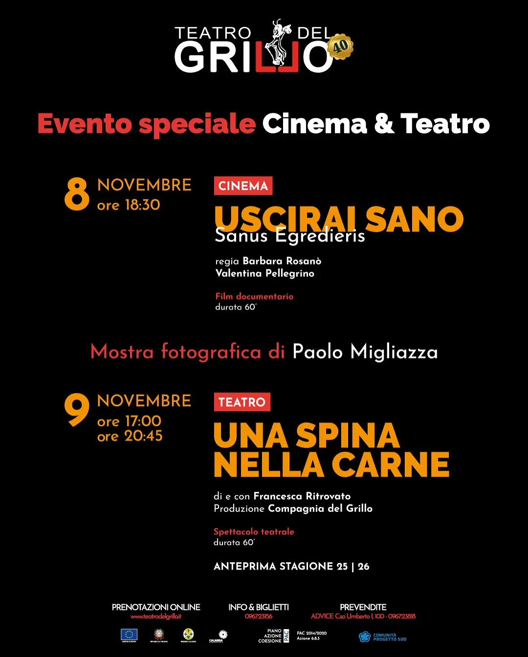 Locandina evento Cinema e teatro