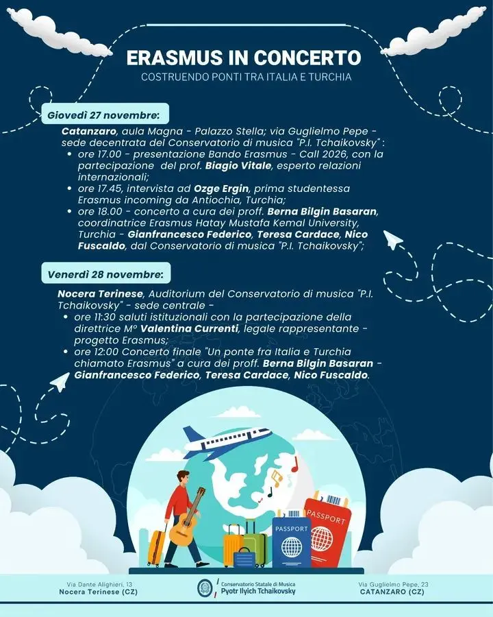 Locandina evento Erasmus in concerto