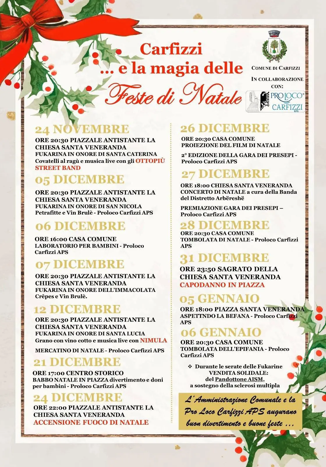 Locandina evento Natale a Carfizzi