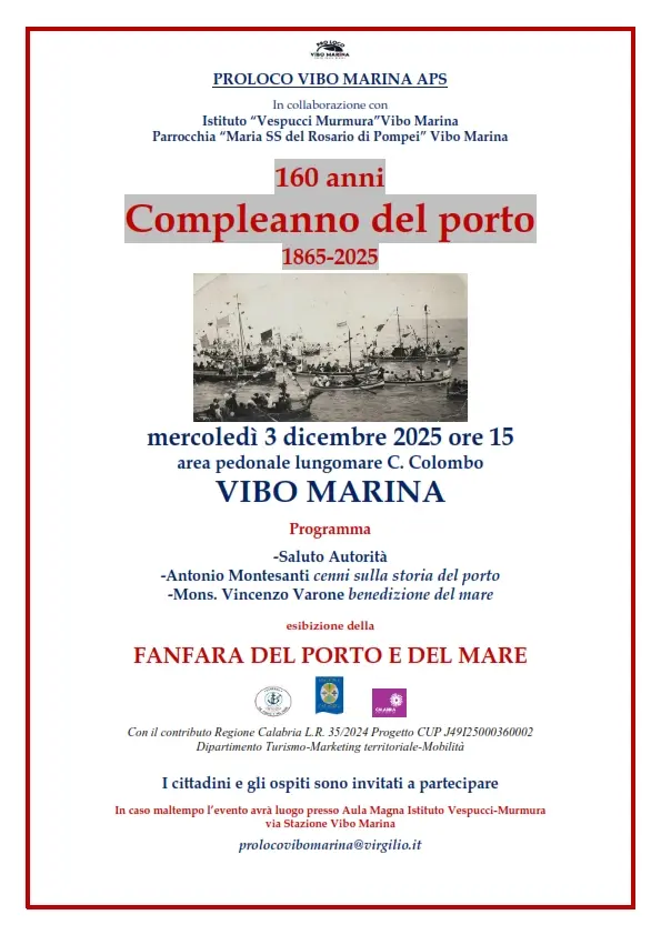 cerimonia commemorativa del 160esimo anniversario del Porto di Vibo Marina