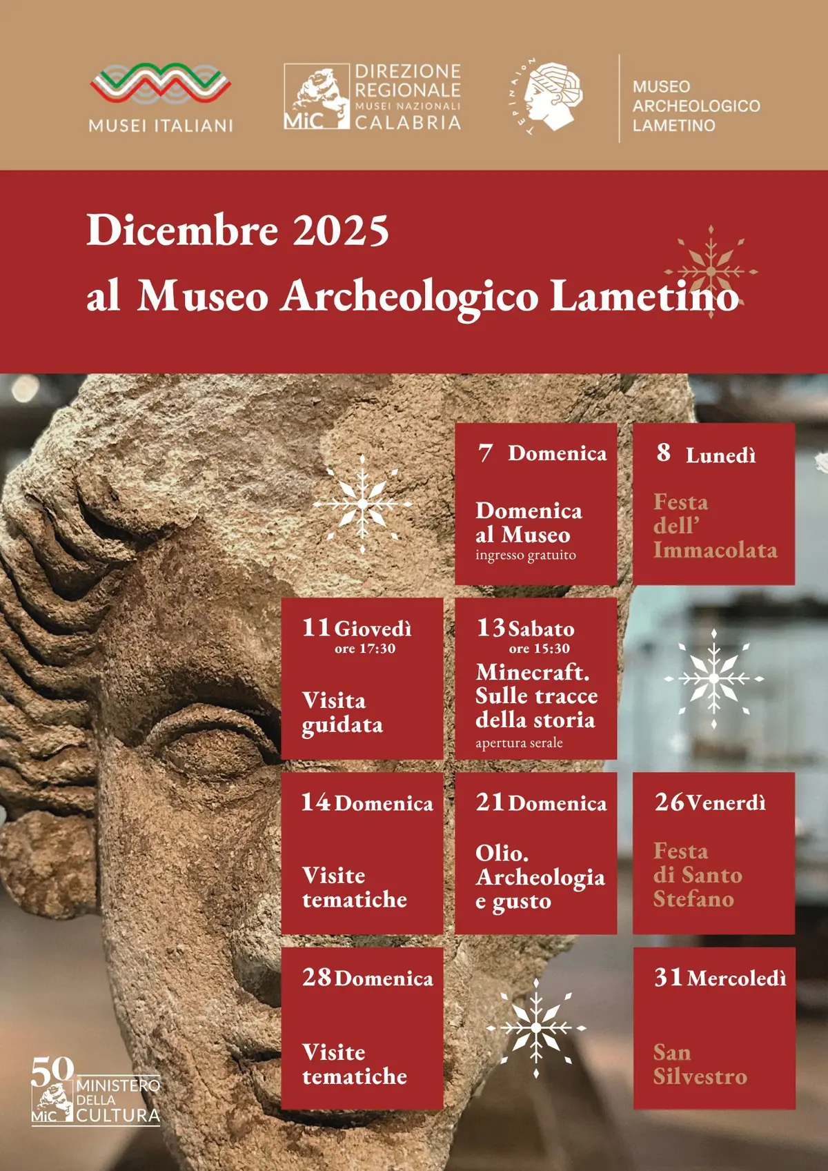 Locandina evento Dicembre al Museo Archeologico Lametino