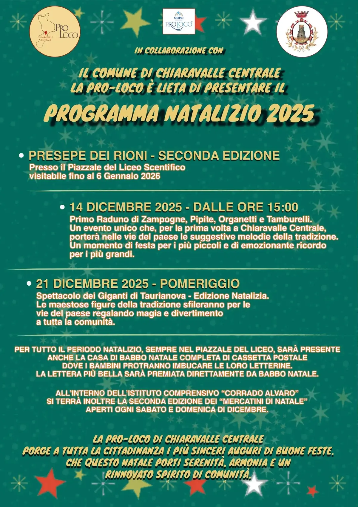 Locandina evento Natale a Chiaravalle Centrale