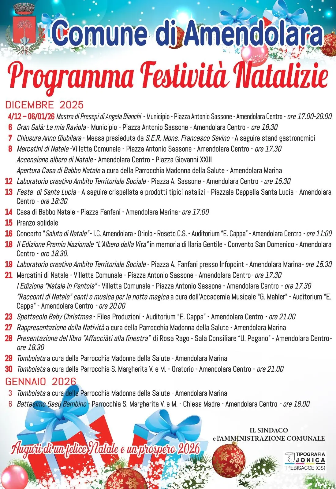 Locandina evento Natale ad Amendolara