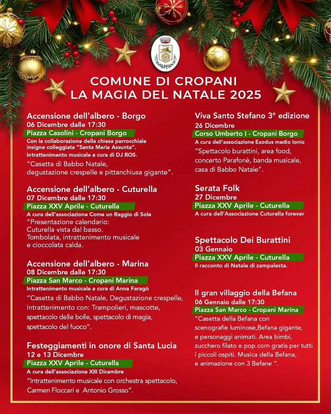 Locandina evento Natale a Cropani