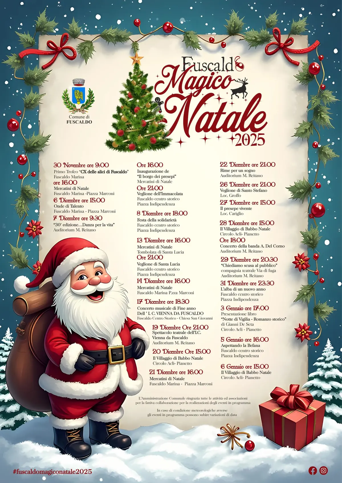 Locandina evento Natale a Fuscaldo