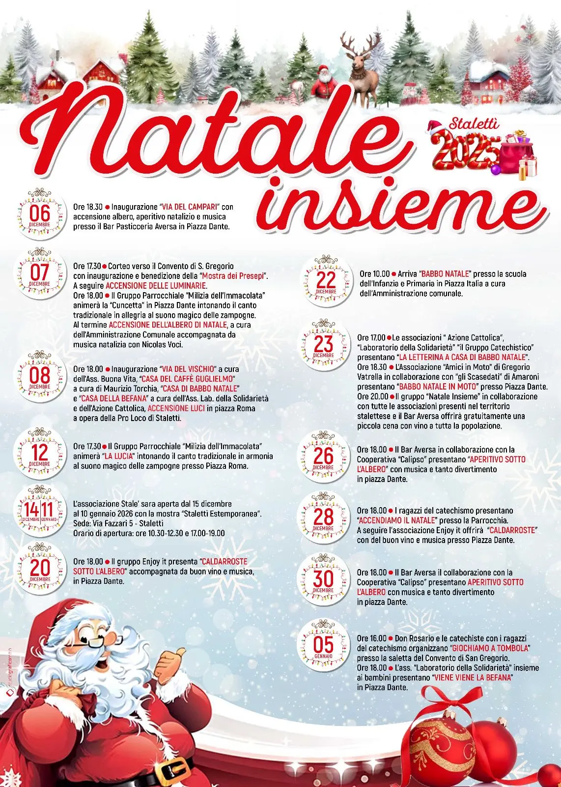 Locandina eventi Natale a Staletti
