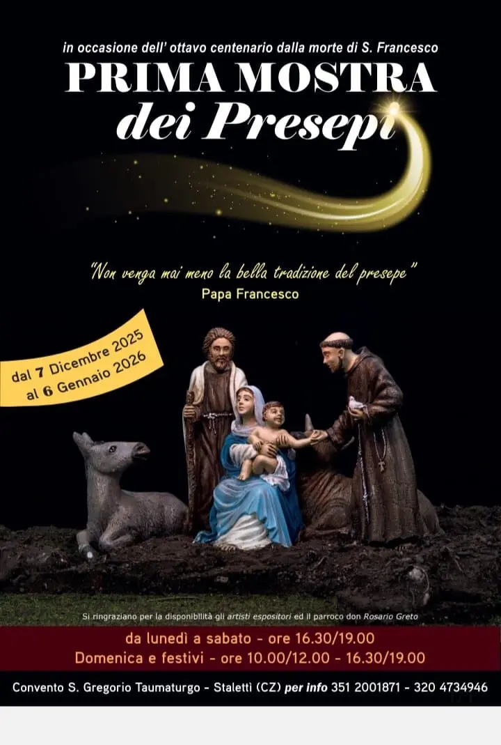 Locandina evento Mostra Presepi Staletti