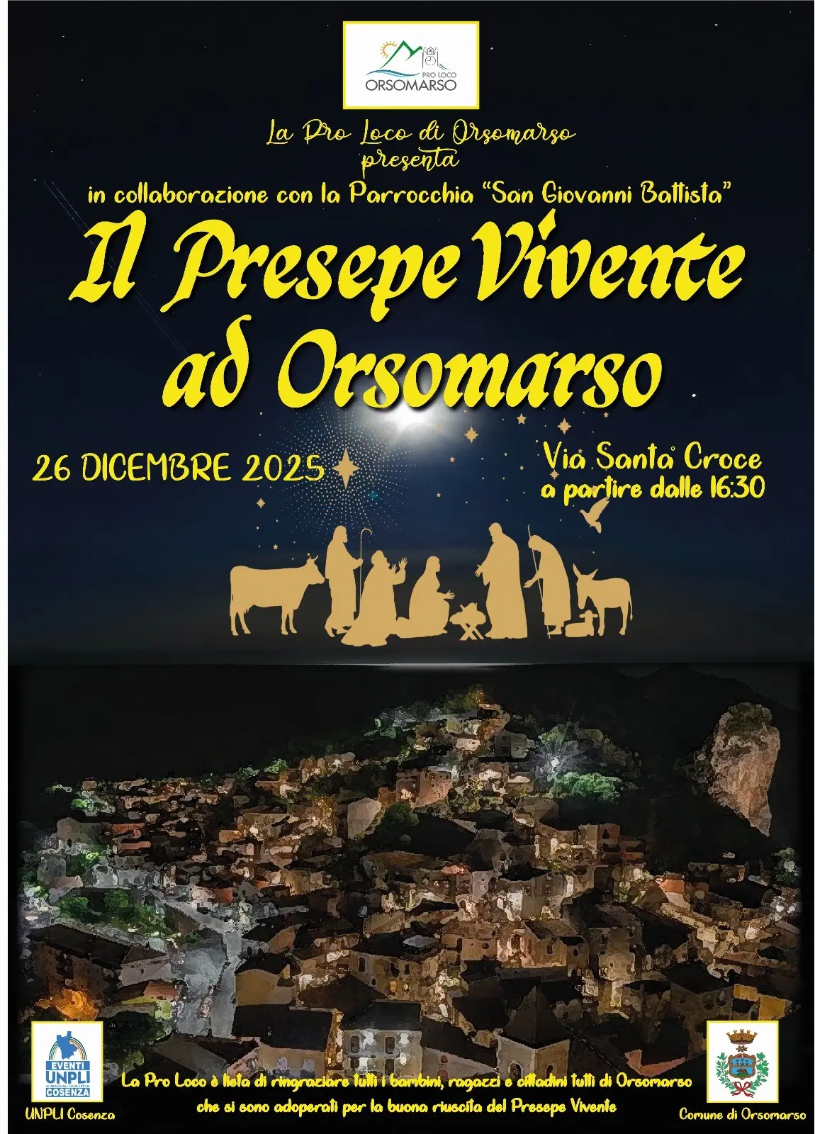 Locandina evento Presepe Vivente di Orsomarso