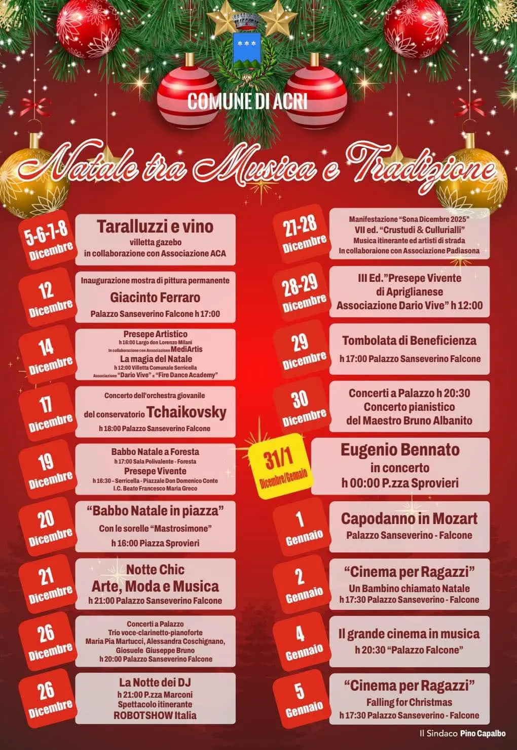 Locandina evento Natale ad Acri