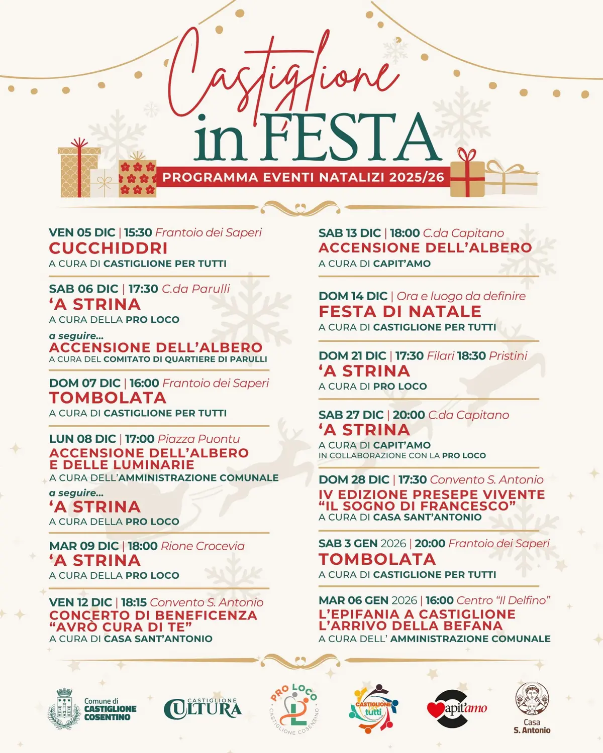 Locandina evento Natale a Castiglione Cosentino