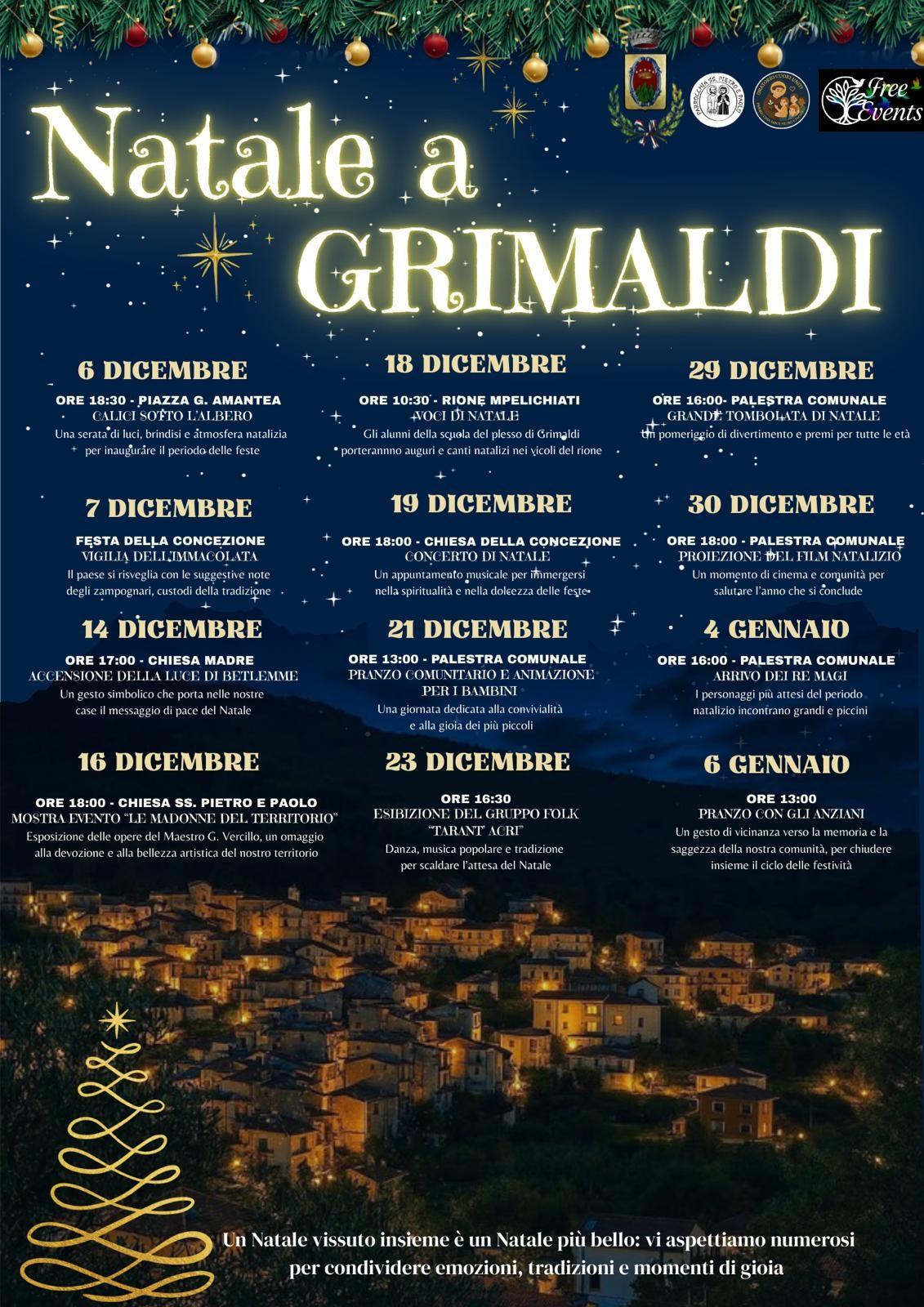 Locandina evento Natale a Grimaldi