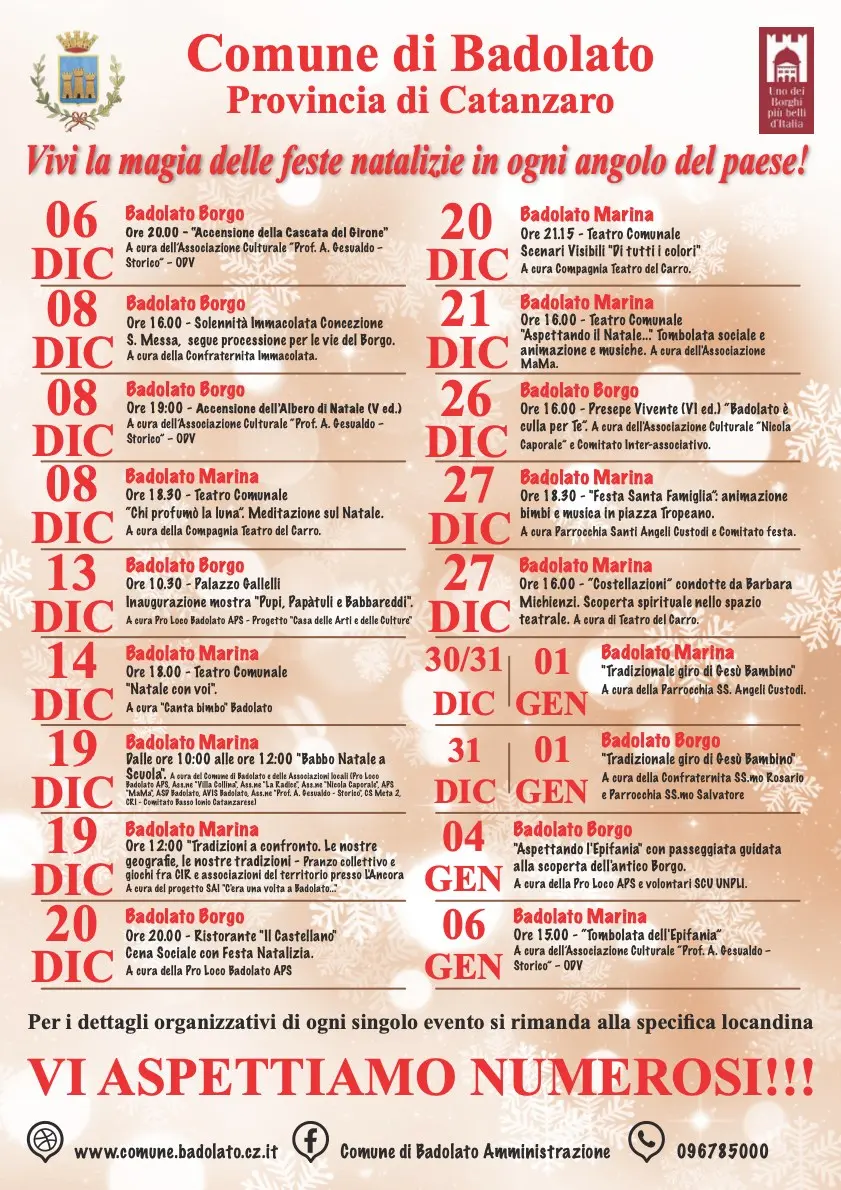 Locandina evento Natale a Badolato
