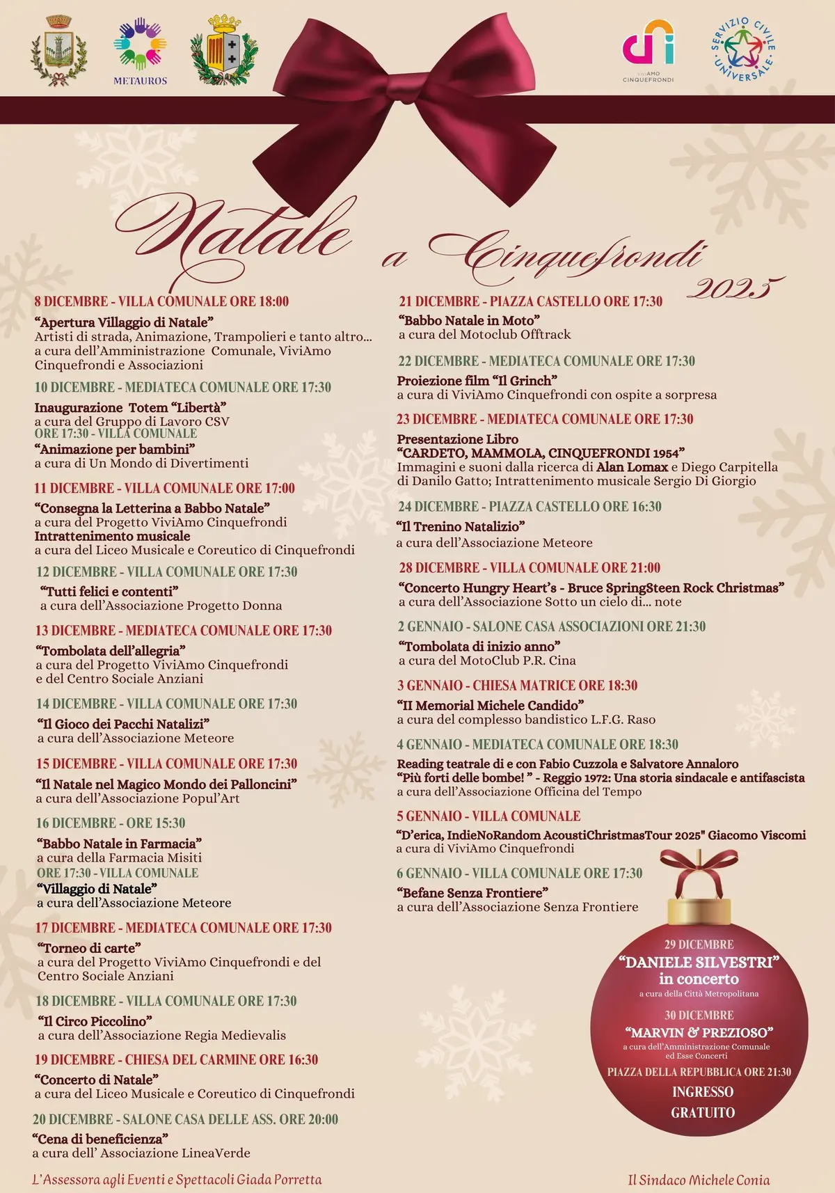Locandina evento Natale a Cinquefrondi