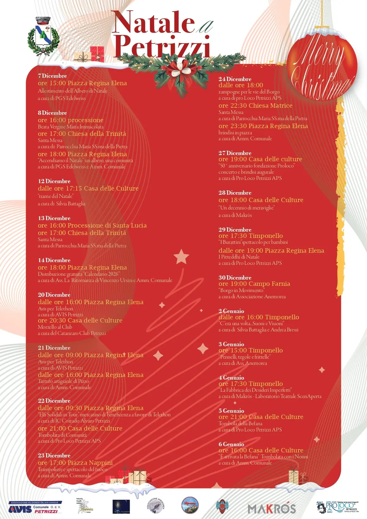 Locandina evento Natale a Petrizzi