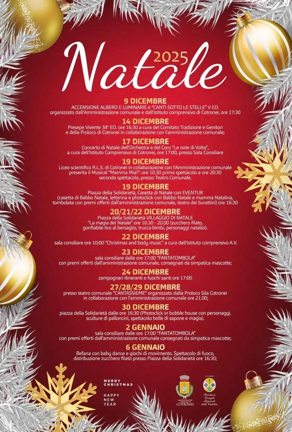 Locandina evento Natale a Cotronei