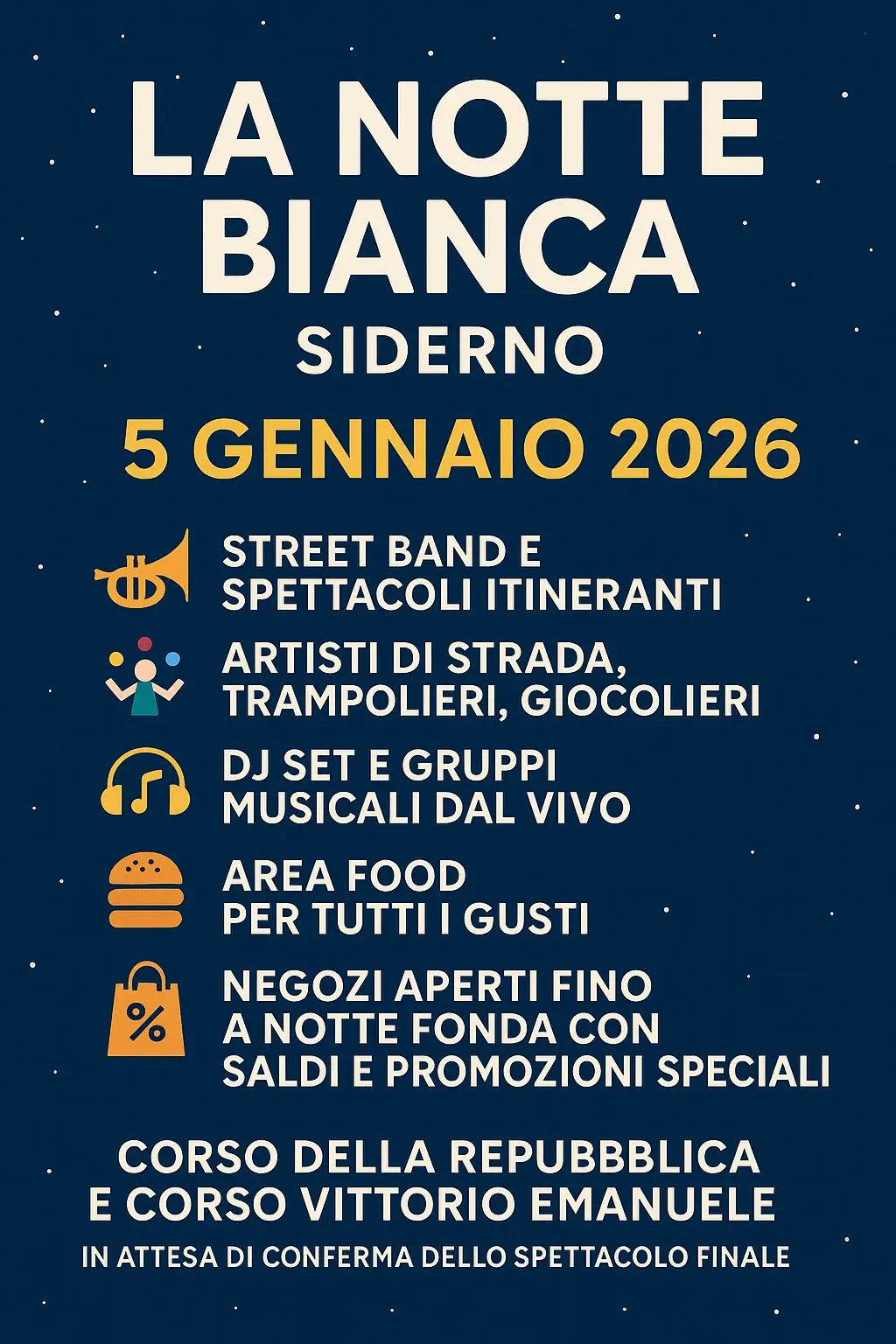 Locandina evento Notte Bianca Siderno