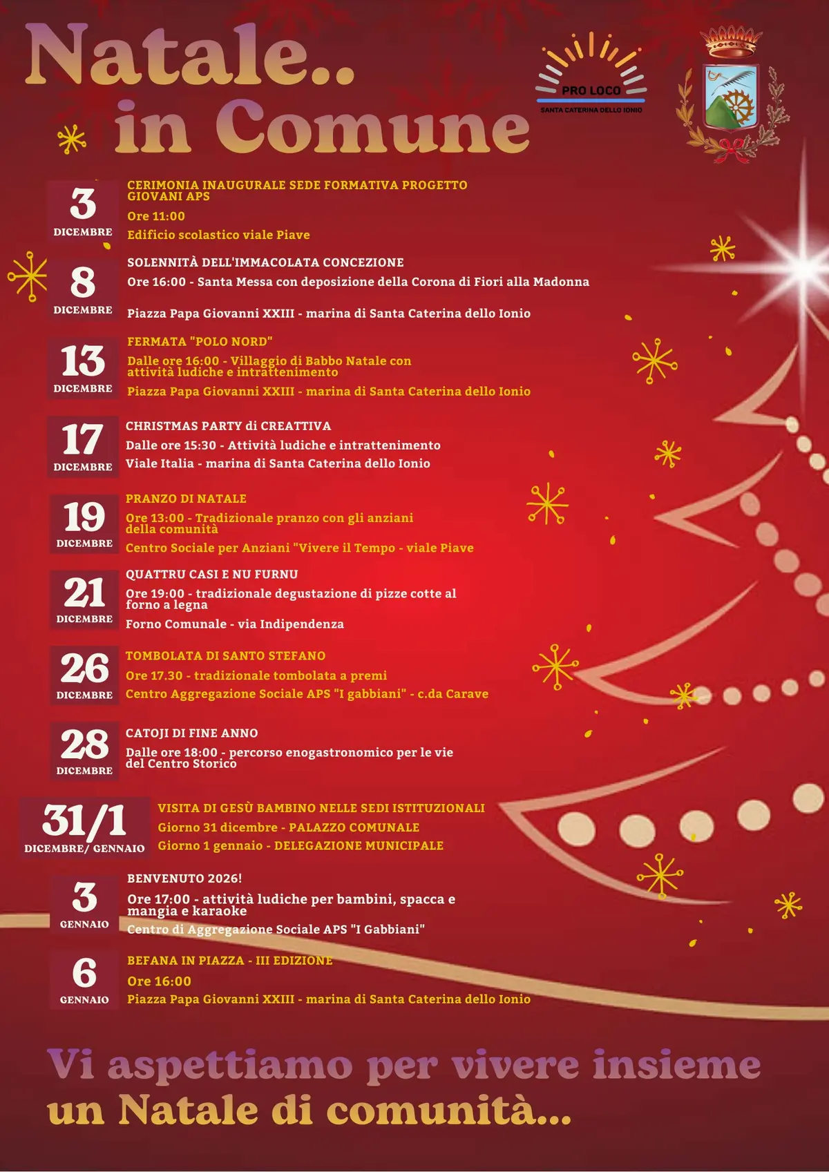 Locandina evento Natale a Santa Caterina dello Ionio