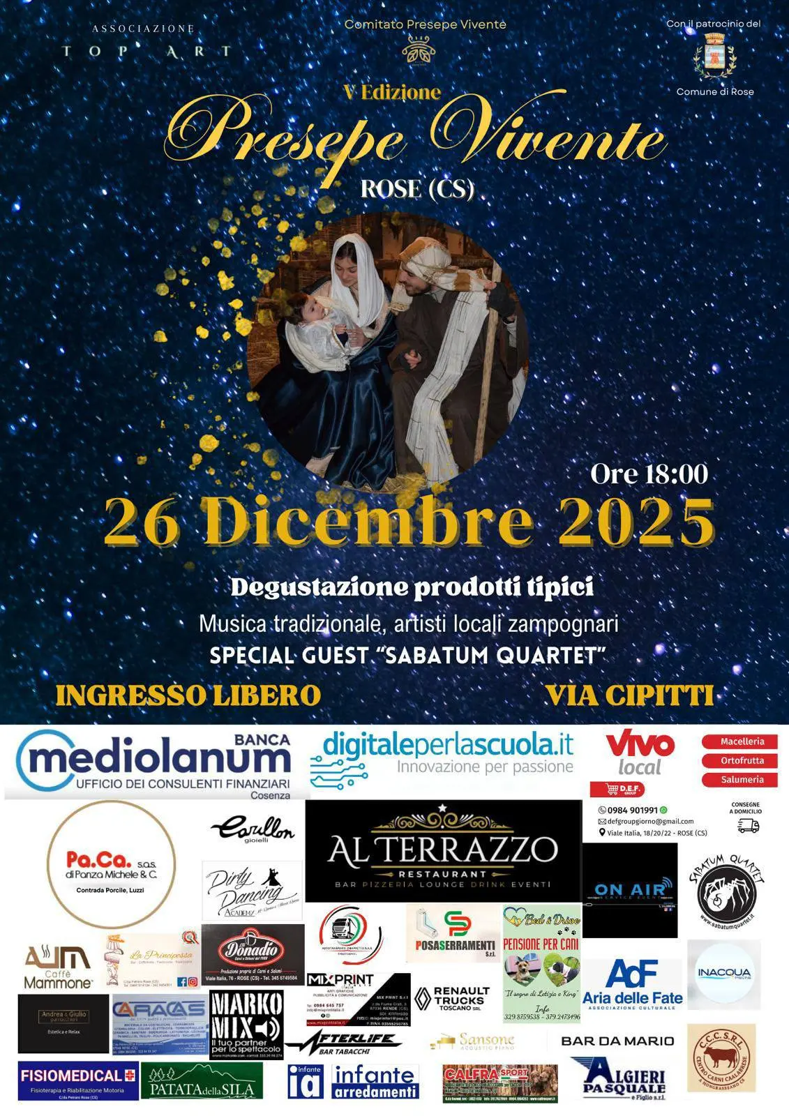 Locandina evento Presepe vivente Rose