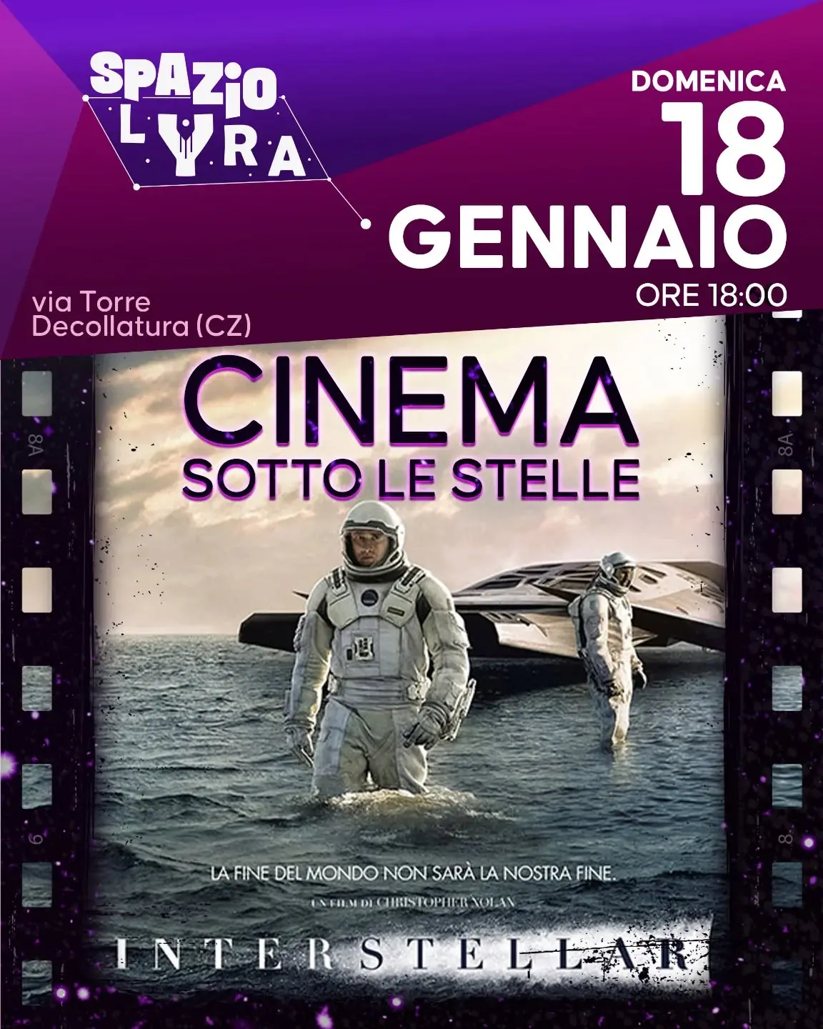 Locandina evento Cinema sotto le stelle a Decollatura